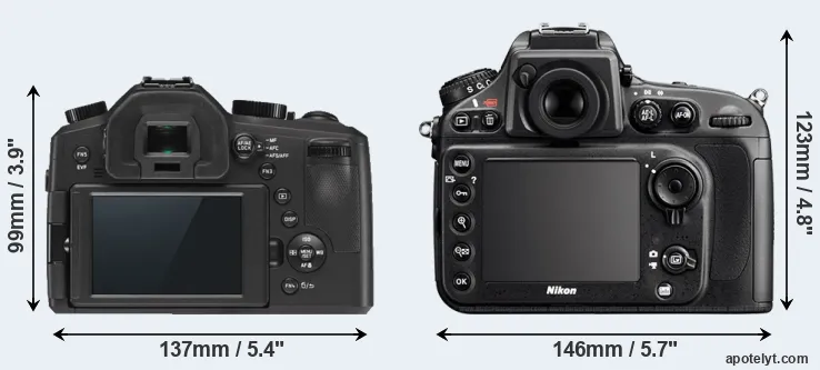 Comparison V-LUX Typ 114 or D800E rear