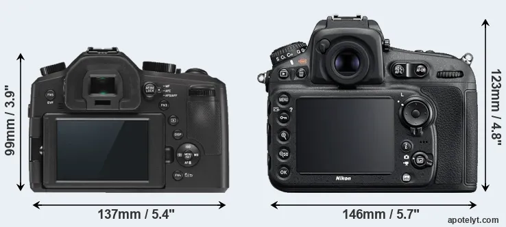 Comparison V-LUX Typ 114 or D810 rear