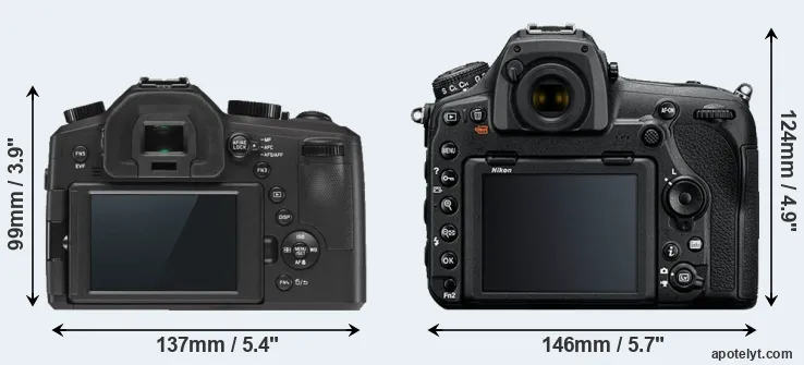Comparison V-LUX Typ 114 or D850 rear