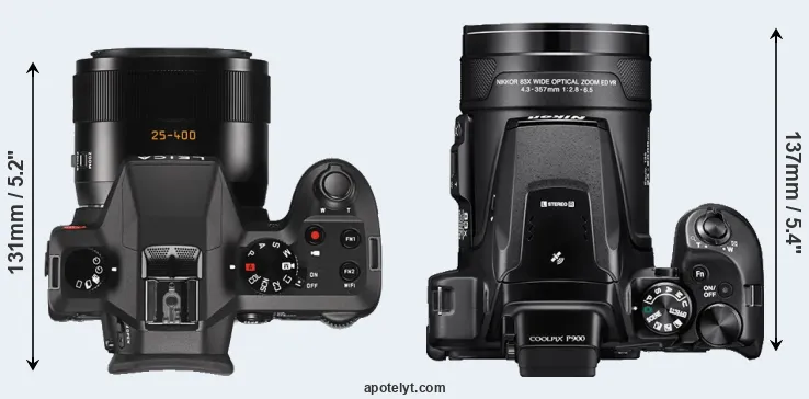 Compare V-LUX Typ 114 versus P900 top