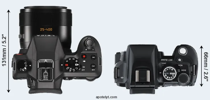 Compare V-LUX Typ 114 versus E-500 top