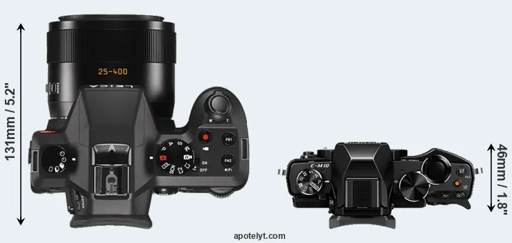 Compare V-LUX Typ 114 versus E-M10 top