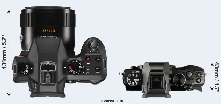 Compare V-LUX Typ 114 versus E-M5 top
