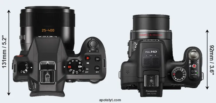 Compare V-LUX Typ 114 versus FZ150 top