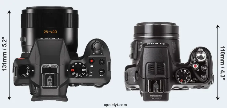 Compare V-LUX Typ 114 versus FZ200 top