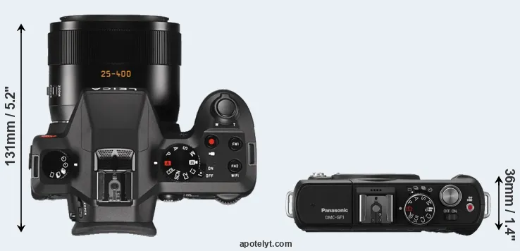 Compare V-LUX Typ 114 versus GF1 top