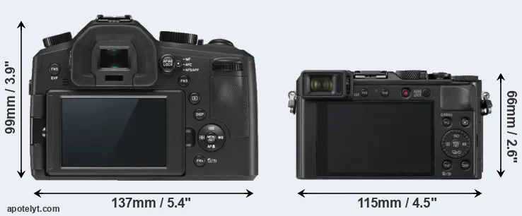 Comparison V-LUX Typ 114 or LX100 II rear