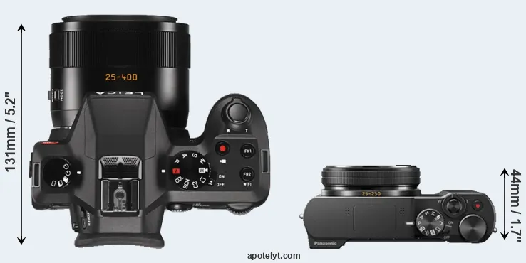 Compare V-LUX Typ 114 versus TZ100 top