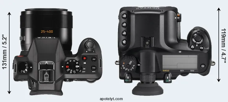 Compare V-LUX Typ 114 versus 645D top