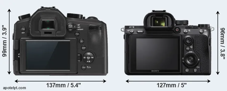 Comparison V-LUX Typ 114 or A7 III rear