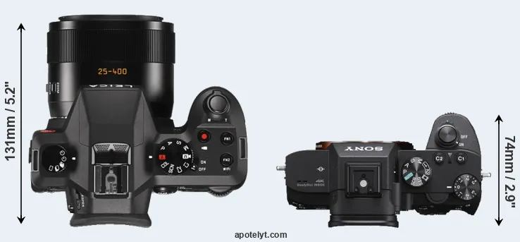 Compare V-LUX Typ 114 versus A7 III top