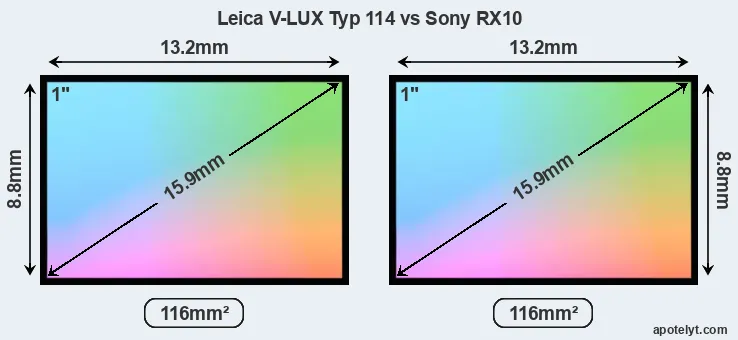 Leica V-LUX Typ 114 and Sony RX10 sensor measures