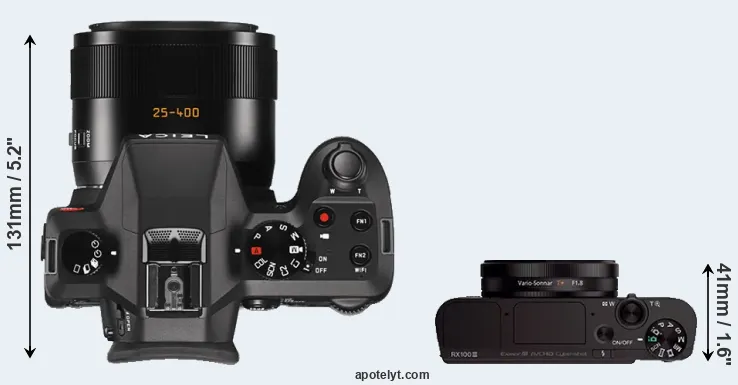 Compare V-LUX Typ 114 versus RX100 III top