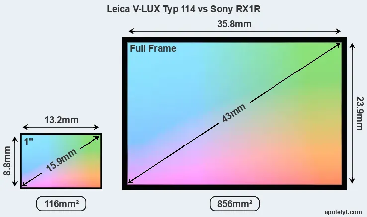 Leica V-LUX Typ 114 and Sony RX1R sensor measures