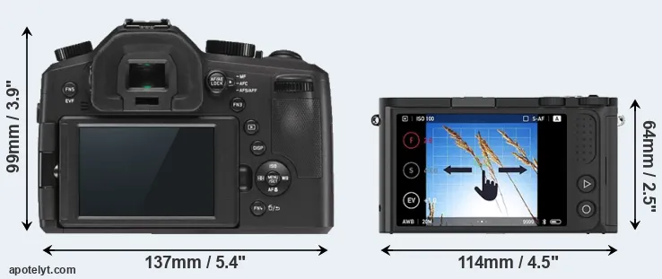 Comparison V-LUX Typ 114 or M1 rear