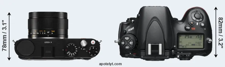 Compare X Typ 113 versus D800 top