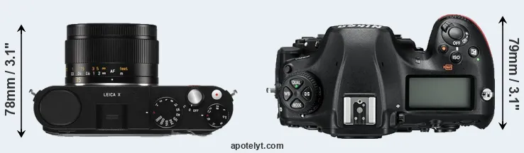 Compare X Typ 113 versus D850 top