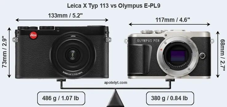 Size Leica X Typ 113 vs Olympus E-PL9