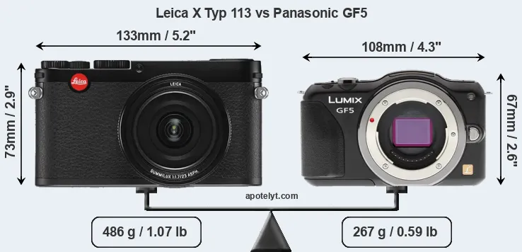Size Leica X Typ 113 vs Panasonic GF5