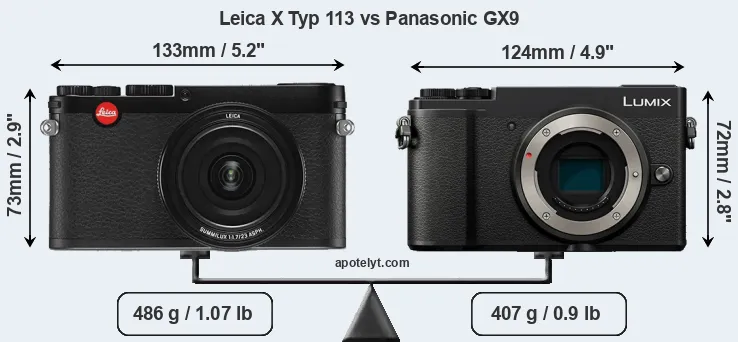 Size Leica X Typ 113 vs Panasonic GX9