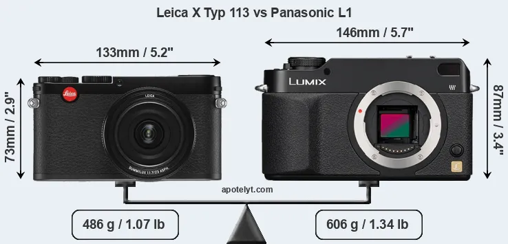 Size Leica X Typ 113 vs Panasonic L1
