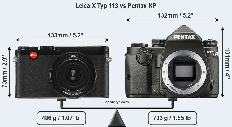 Size Leica X Typ 113 vs Pentax KP