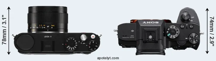 Compare X Typ 113 versus A7R III top