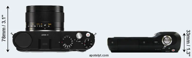 Compare X Typ 113 versus NEX-3 top