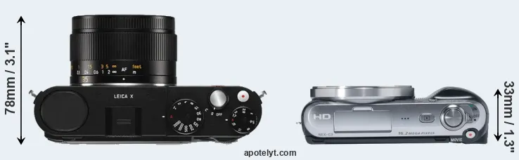 Compare X Typ 113 versus NEX-C3 top