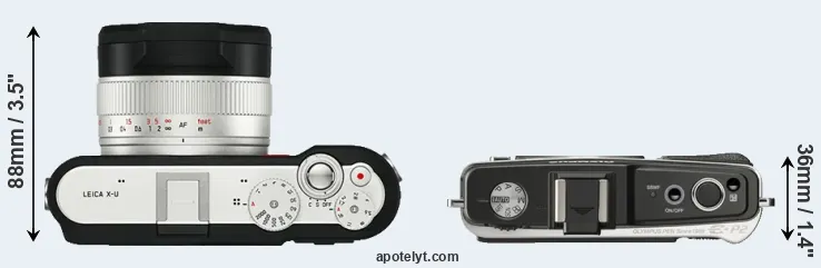 Compare X-U Typ 113 versus E-P2 top