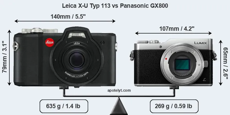 Size Leica X-U Typ 113 vs Panasonic GX800