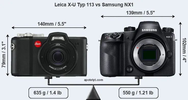 Size Leica X-U Typ 113 vs Samsung NX1