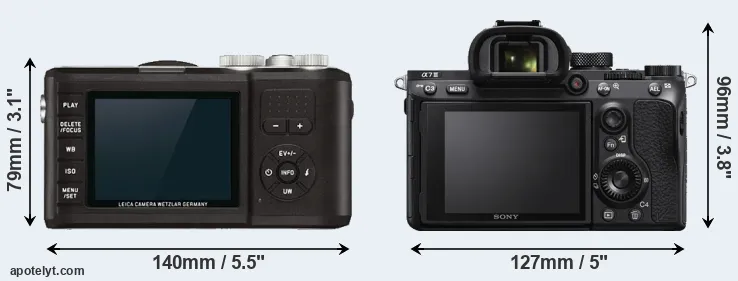Comparison X-U Typ 113 or A7 III rear
