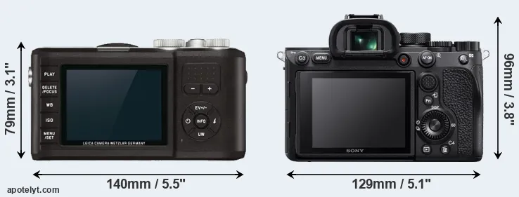 Comparison X-U Typ 113 or A7R IV rear