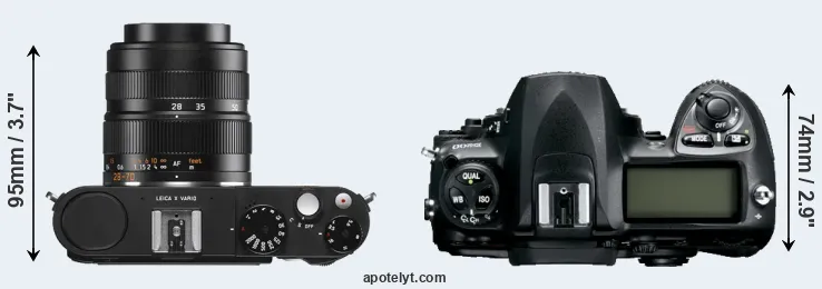 Compare X Vario versus D200 top