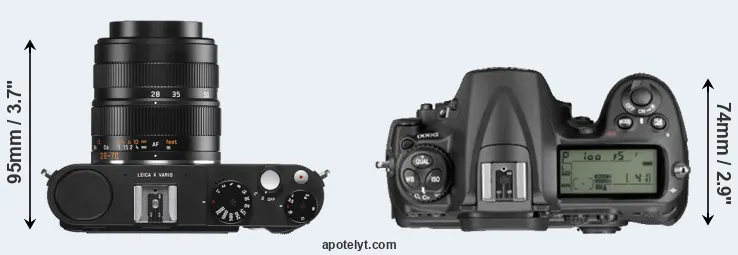 Compare X Vario versus D300 top