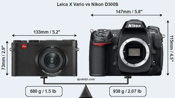 Size Leica X Vario vs Nikon D300S