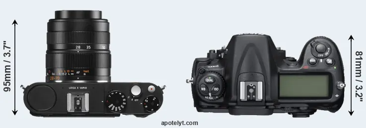 Compare X Vario versus D300S top