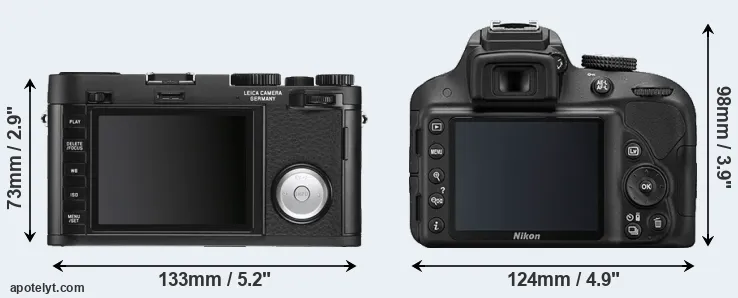 Comparison X Vario or D3300 rear