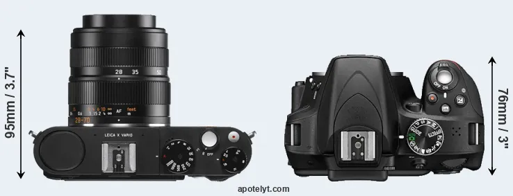Compare X Vario versus D3300 top