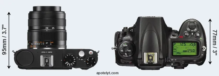 Compare X Vario versus D700 top
