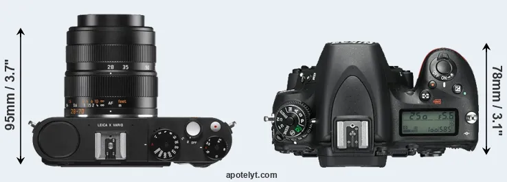 Compare X Vario versus D750 top