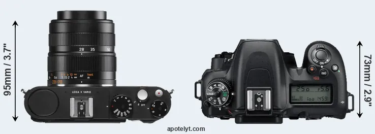 Compare X Vario versus D7500 top