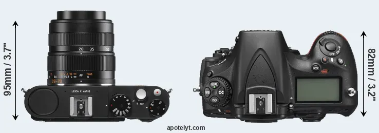 Compare X Vario versus D810 top