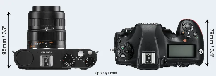 Compare X Vario versus D850 top