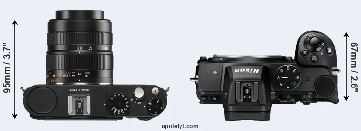 Compare X Vario versus Z5 top