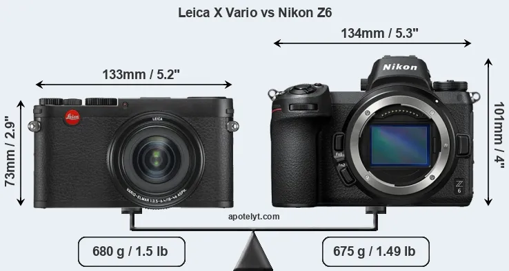 Size Leica X Vario vs Nikon Z6