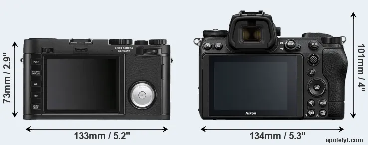 Comparison X Vario or Z6 II rear