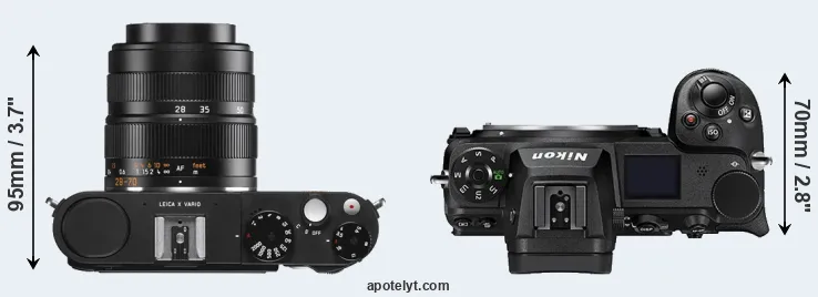 Compare X Vario versus Z6 II top