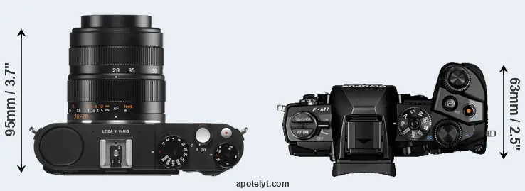 Compare X Vario versus E-M1 top